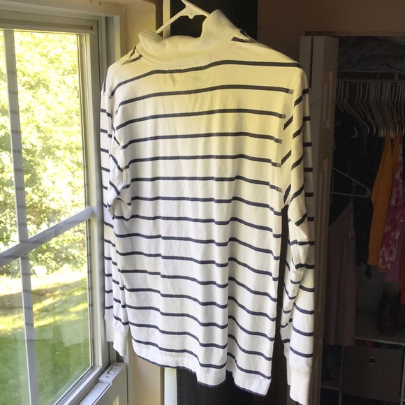 Tommy Hilfiger 1/4 Zip White and Navy Striped - Picture 3 of 3